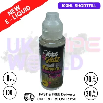 Apple & Blackcurrant Vape Hedz 100ml Shortfill Eliquid