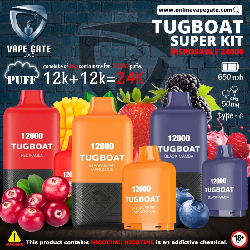 Tugboat Super 24000 Puffs Disposable Vape - 50 mg /