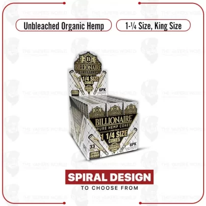 Billionaire – Unbleached Organic – Pre-Rolled Cone – 18/33’s - Thevapersworld