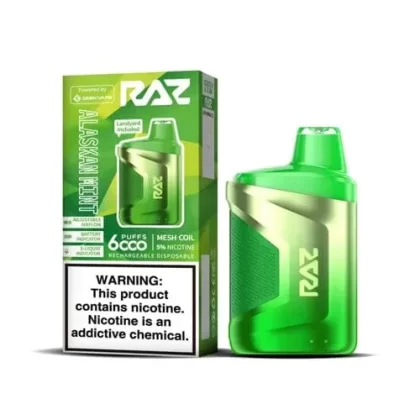 RAZ CA6000 Disposable Vape (5%, 6000 Puffs) - Flavor#Alaskan Mint>Spearmint>Strawberry Kiwi>Hawaii Sunset>Lemon Lime>Watermelon Ice (9168AC)