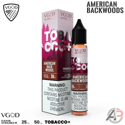 Vgod Tobacco Plus American Backwoods Salt Nicotine 30mL