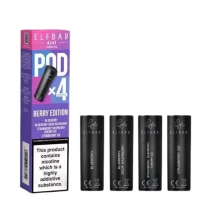 Elf Bar 4-in-1 Prefilled Pods - Berry Edition, Blueberry Edition