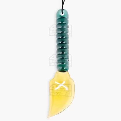 Long Hunting Spear Pendant Dab Tool w/ Necklace Strings | 4in Long – Glass – Assorted