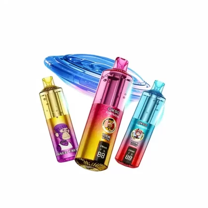 OKSO Tornado 100k Puffs Visual Oil Vape - Blue Razz, Juicy Peach; 3-nicotine, 2-nicotine (91A45B)