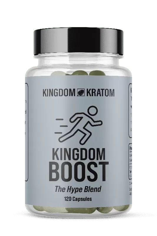 Kingdom Kratom Boost White Blend Capsules - size#60 Count>120 Count