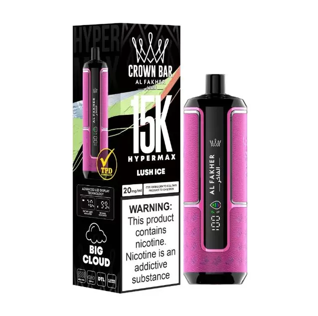 Al Fakher - Crown Bar Hypermax Disposable Vape (15,000 Puffs) - Berry Ice / 6 mg - Image 3