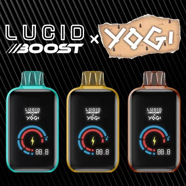LUCID BOOST x YOGI 20,123 Puff Disposable Device - 20,123 Puffs - Strawberry Watermelon Ice (YOGI E-Liquid)
