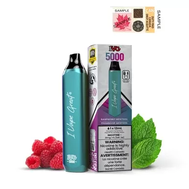IVG 5000 PUFFS DISPOSABLE VAPE – Raspberry Menthol