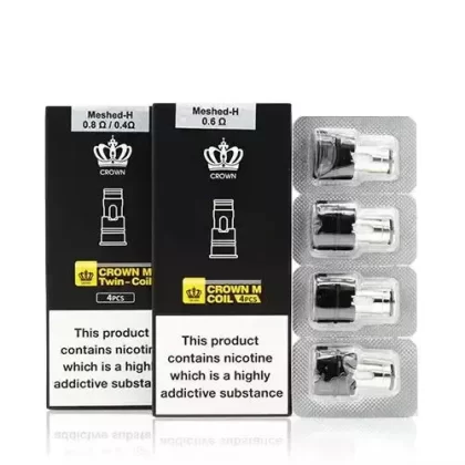 4x Crown M Coils 0.60ohm Uwell Crown M 35W 1000mAh 2ML Pod Mod with Twin Coils