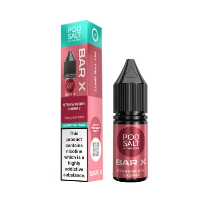 Strawberry Cherry Nic Salt E-Liquid by Pod Salt Bar X - 20 mg - High Strength