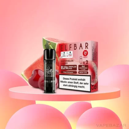 ELFBAR ELFA Pods Watermelon Cherry 20mg – 2er Pack - Elf Bar / Propylenglykol / Aromastoffe / Glycerin / Nikotinsalz / Cooling Agent
