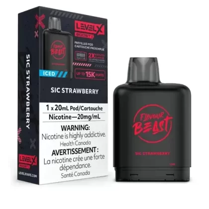 LEVEL X FLAVOUR BEAST BOOST POD 20ML – SIC STRAWBERRY ICED
