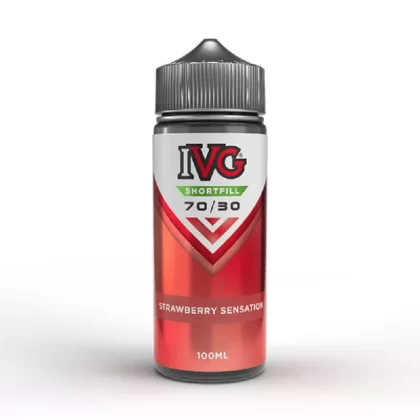 IVG 70/30 100ml Shortfill E-Liquid Strawberry Sensation - Nicotine Strength#0mg