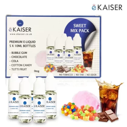 eKaiser e-Liquid – Sweet Pack 0mg 10ml Bottle x 5 Pack | Cigee