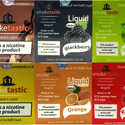 SmokeTastic E liquid 10ml ELiquid (3MG) Pack of 3 Bottles 10ml E-Liquid UK Seller