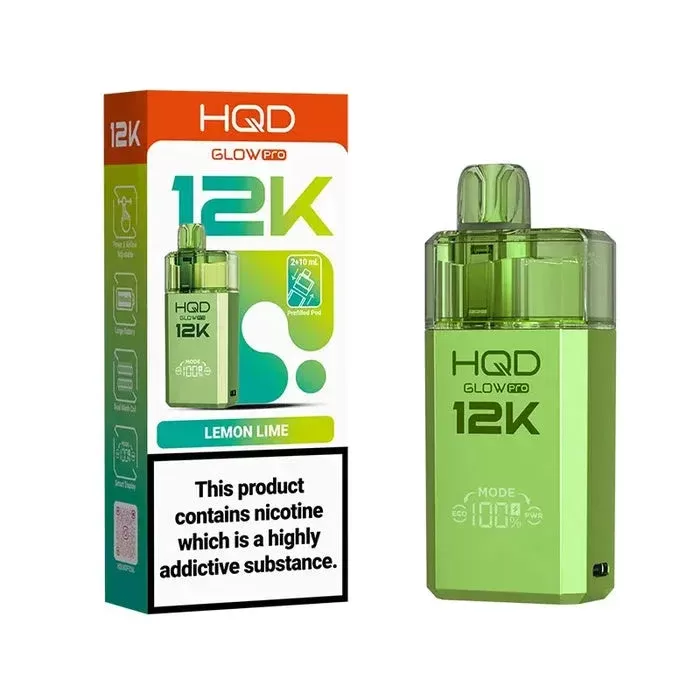 HQD Glow Pro 12K Prefilled Pod Kit - Select#Lemon Lime>Double Apple>Fresh Mint>Blueberry Raspberry>Blueberry Sour Raspberry>Pineapple Ice>Triple Mango>Strawberry Ice>Strawberry Kiwi>Blue Raz