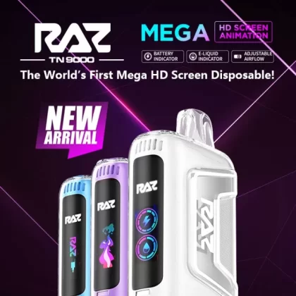 Geek Vape RAZ TN9000 5% Disposable - Flavor#Strawberry Ice>Blue Raz Ice>Triple Berry Ice>Dragon Fruit Lemonade>Cactus Jack>Miami Mint>Night Crawler>Strawberry Shortcake>Cherry Lemon>Blueberr (F8496B)