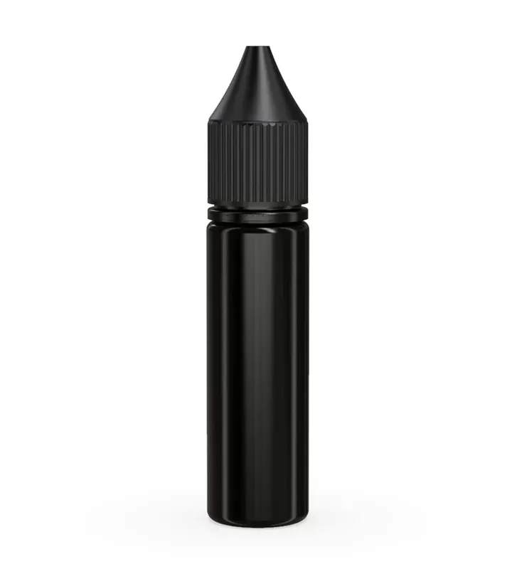 CHUBBY GORILLA | Child Resistant Unicorn V3 PET Dropper Bottles Black | 20mL – w/ Black Lid – 1000 Count