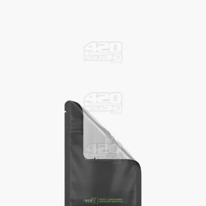 Tamper Evident | Glossy Black Vista PCR Mylar Bags (Tear Notch) | 3in x 4.5in – 1g – 1000 Count