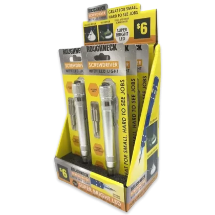 Screwdriver with LED Light – 6 Pieces Per Retail Ready Display 41560