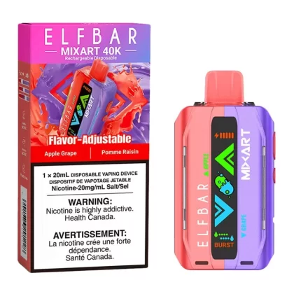 Elf Bar MixArt 40K Disposable Vape Device – Apple Grape 20ml - Nicotine Strength#20mg/ml