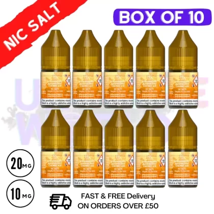 Strawberry Raspberry Cherry Ice RandM Tornado 7000 Nic Salt BOX OF 10