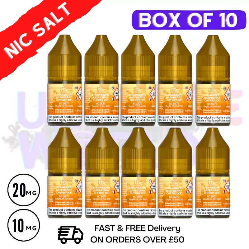 Strawberry Raspberry Cherry Ice RandM Tornado 7000 Nic Salt BOX OF 10