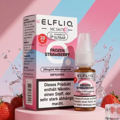 Elfliq Nikotinsalz Liquid – Frozen Strawberry - ELFLIQ by elfbar; Glycerin, Propylenglykol, Aroma, Nikotinsalz; Erdbeere, Ice (F856C1)