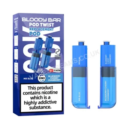 Bloody Bar Pod Twist 20K Mr Blue/ Blueberry Cherry Cranberry Prefilled Pod - Vapestreams Co