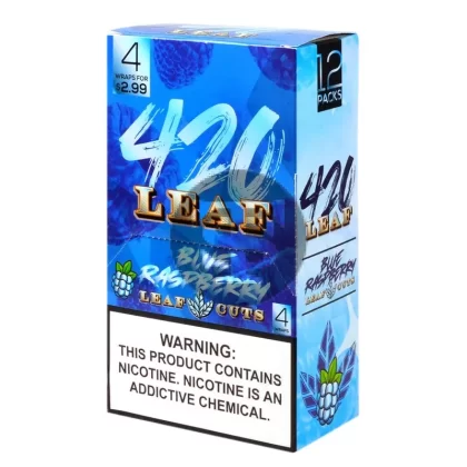 420 Leaf Wraps $2.99 Pre-Priced, 12 packs of 4 Blue Raspberry