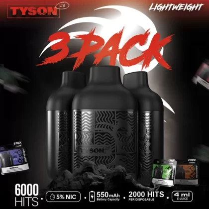 Tyson 2.0 Lightweight 6K Puff Disposable Device - 6,000 Puffs - Apple Peach