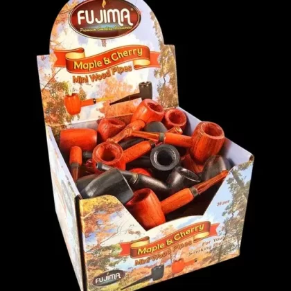 Maple & Cherry Mini Wood Pipe – 36 Pack