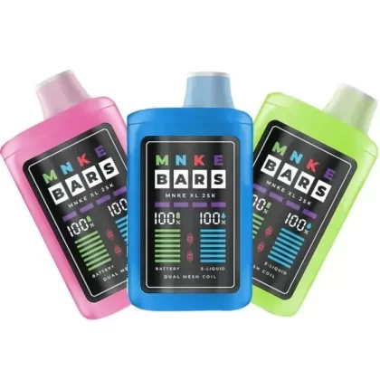 MNKE Bars MNKE XL 25000 Puff Vape - Pack Count#Single Pack~Flavors#Blue Cherry Lemonade>Blue Kiwi Ice>Cucumber Mint>Fresh Mint>Peach Mango Pear>Pink Burst>Straw Melon>Strawberry Cake>Strawbe