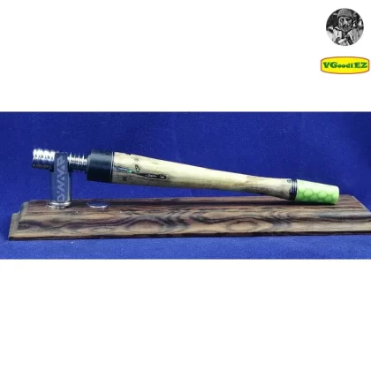 Classic in Wormy Mango w/ Blackwood Opal Accents & Green Mamba Mouthpiece by PhattPiggie