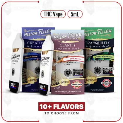 Mellow Fellow Terp Sauce Blend Disposable 5ML - Reykjavik Aurora Borealis, Los Angles Sunset Octane (F4F2C4)