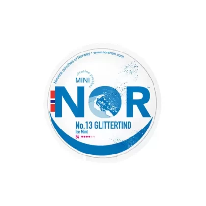 NOR Mini Glittertind Ice Mint Nikotinbeutel – 14 mg Stärke, 20 Stück - Vape Store