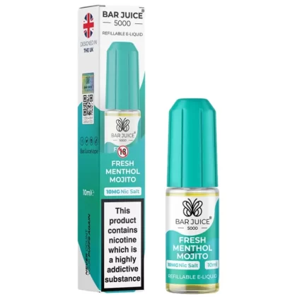 Fresh Menthol Mojito Nic Salt E-Liquid by Bar Juice 5000 (10ml) - 20mg