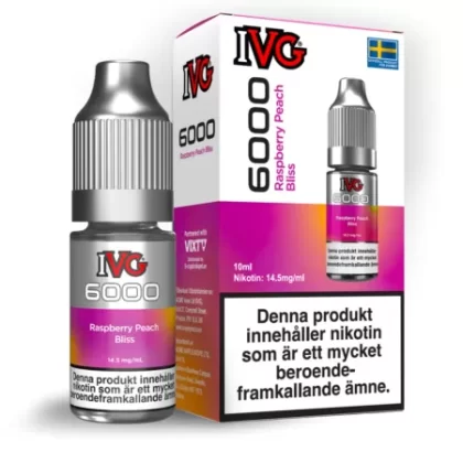 IVG Salt 6000 – Raspberry Peach Bliss 14,5mg 10ml - E Ciggbolaget Se