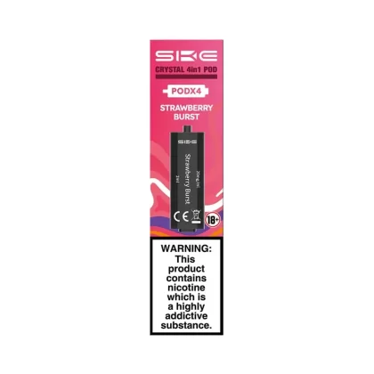 SKE Crystal 4in1 Strawberry Burst Pods (4 Pack) - Nicotine Strength#20mg (C0A6FC)
