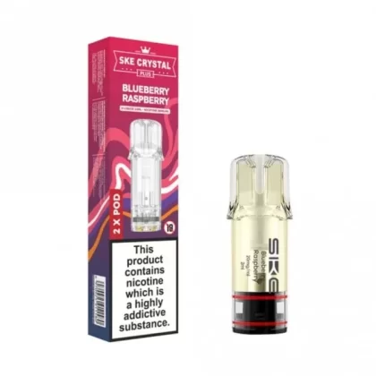 SKE Crystal Plus Blueberry Raspberry Nic Salt E Liquid Pods – Crystal Plus (2 x 2ml)