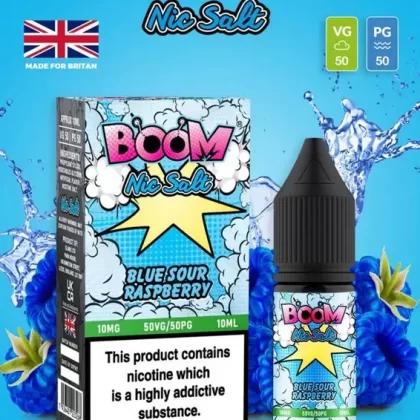 Blue Sour Raspberry Boom Nic Salt E Liquid 10ml | 10mg & 20mg | 50/50 VG/PG