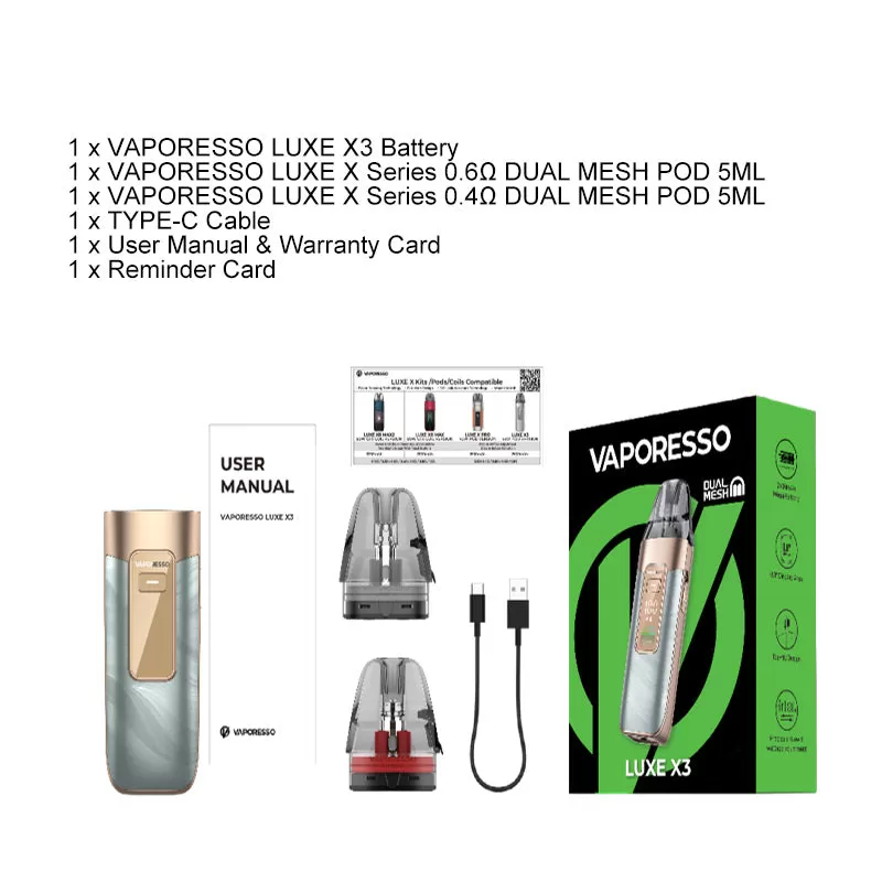 Vaporesso LUXE X3 Pod Kit 45W - Grey Silk - Image 3