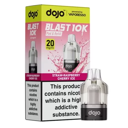Dojo Blast 10K Strawberry Raspberry Cherry Ice Prefilled Pods - Vapekit Co