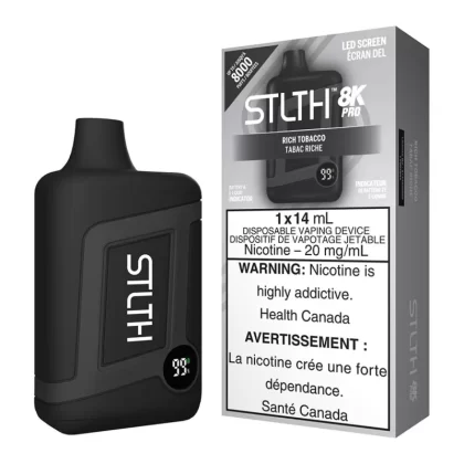 STLTH 8K Pro Disposable Vape Device - Rich Tobacco - 20mg/ml