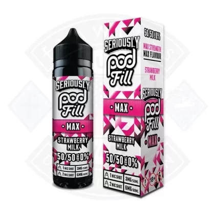 Doozy Vape Seriously Pod Fill MAX 50/50 – Strawberry Milk 40ml 0mg Shortfill E-Liquid