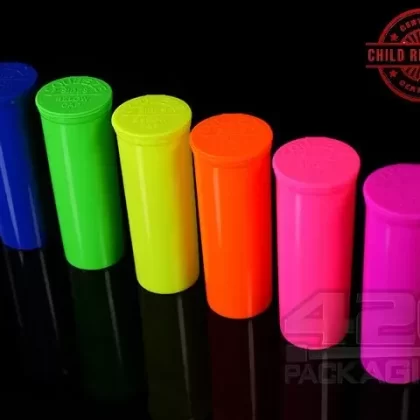 Squeezetops® PST60 Fluorescent Mix Child Resistant Containers 275/Box