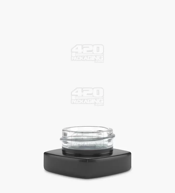 Matte Black Glass Pillow Concentrate Jar w/ White Interior | 38mm – 9mL – 240 Count