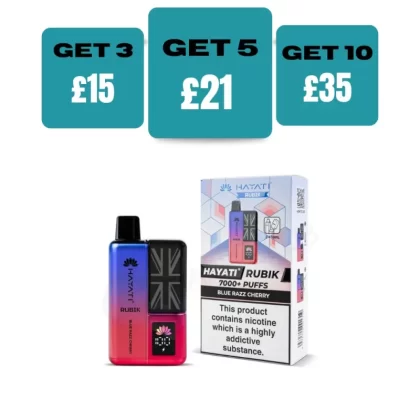 Hayati Rubik 7000 Puffs Prefilled Pod Kit - Blue Razz Cherry