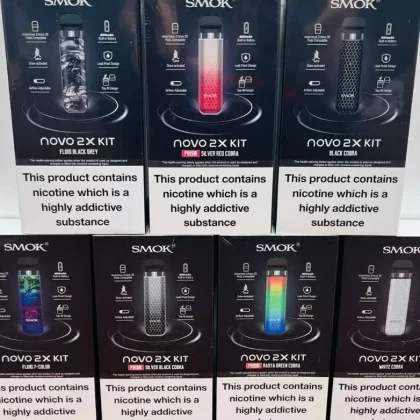 Smok Novo 2X Pod System Kit 800mAh - Choose#Green Blue Cobra>Rasta Green Cobra>Silver Black Cobra>Silver Red Cobra>Fluid Black Grey>Black Cobra>Fluid 7-Color>White Cobra>3 x Novo 2X Meshed M