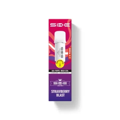 SKE Crystal Pro 600 Strawberry Blast Prefilled Pod - Nicotine Strength#20mg (F32AB8)